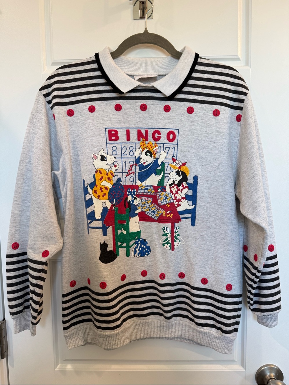 Vintage 80’s Bingo Dogs Grandma Sweater